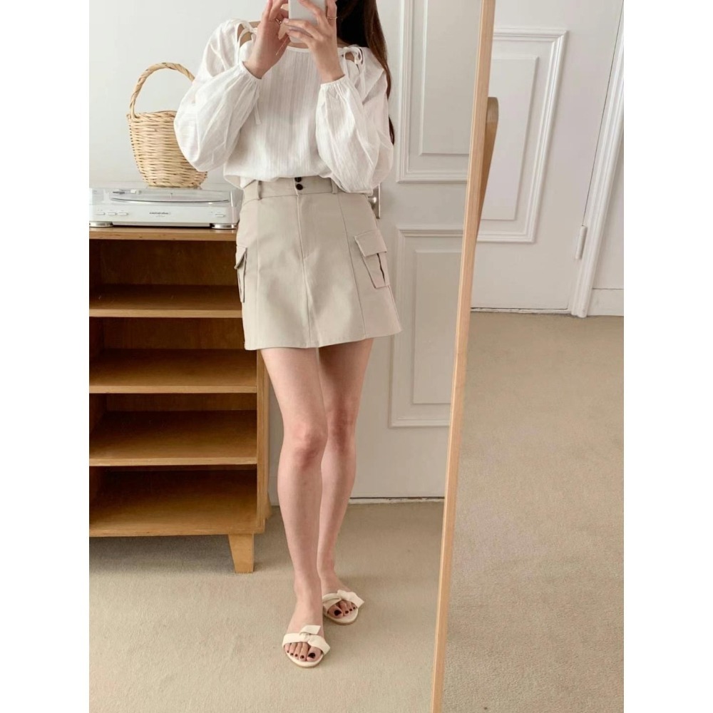 正韓🇰🇷百搭雙口袋短裙-細節圖7
