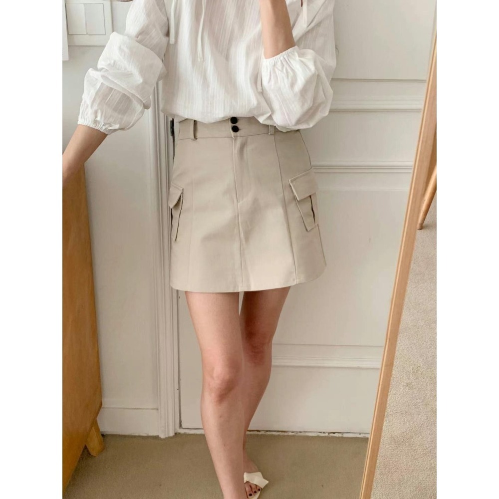 正韓🇰🇷百搭雙口袋短裙-細節圖8