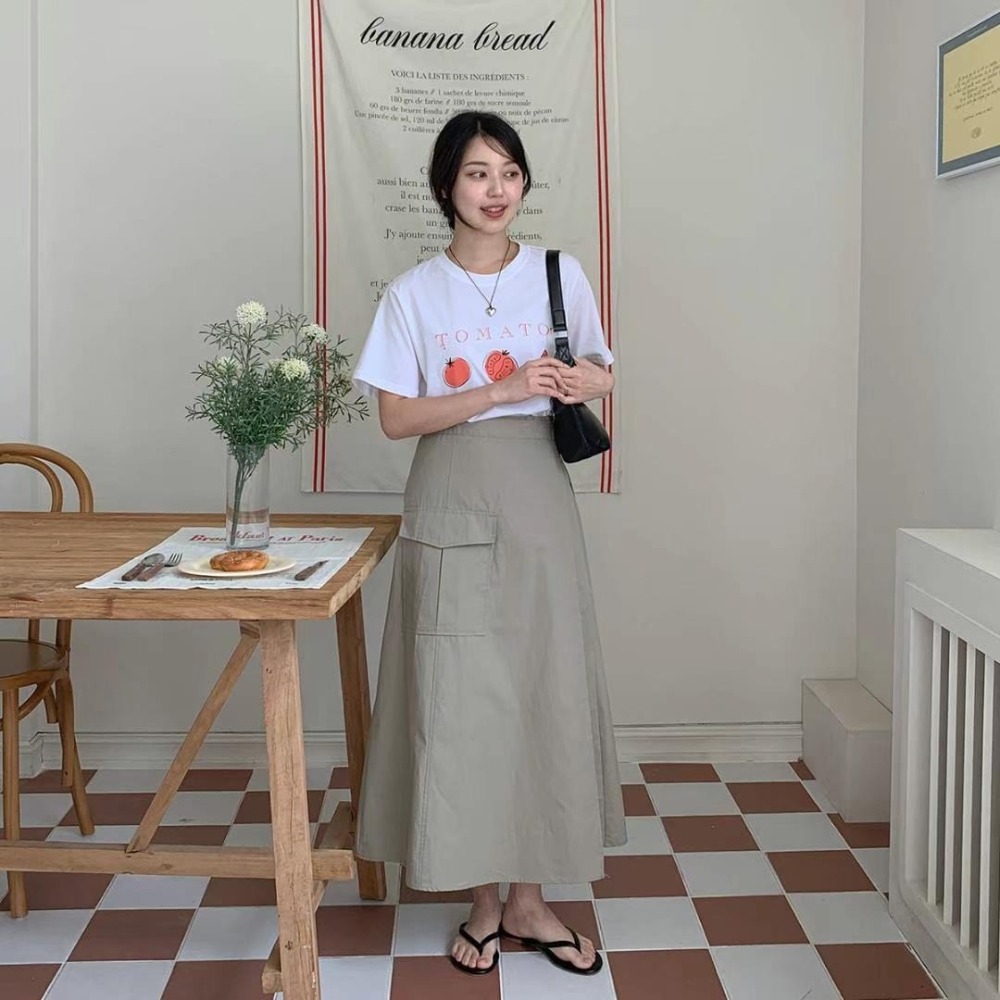 正韓🇰🇷率性工裝長裙-細節圖2