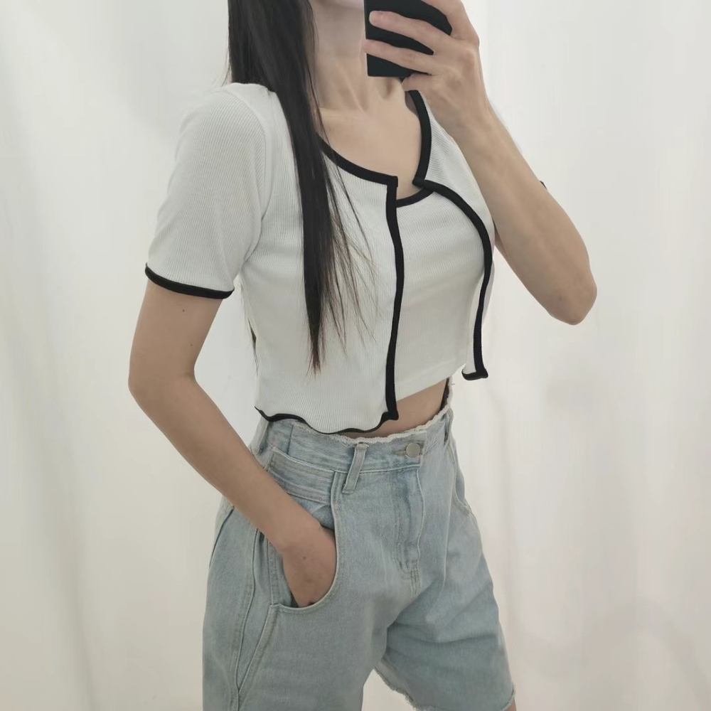 正韓🇰🇷兩件撞邊上衣SET-細節圖3