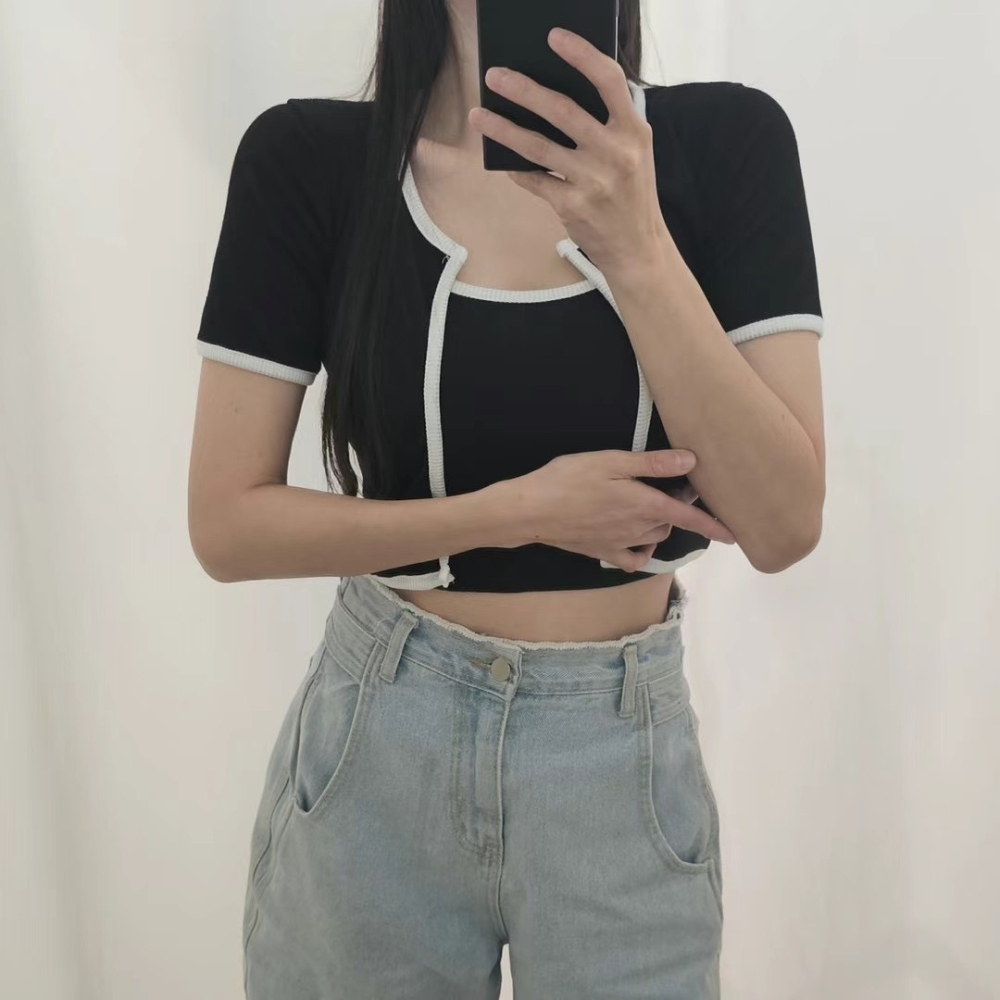 正韓🇰🇷兩件撞邊上衣SET-細節圖6