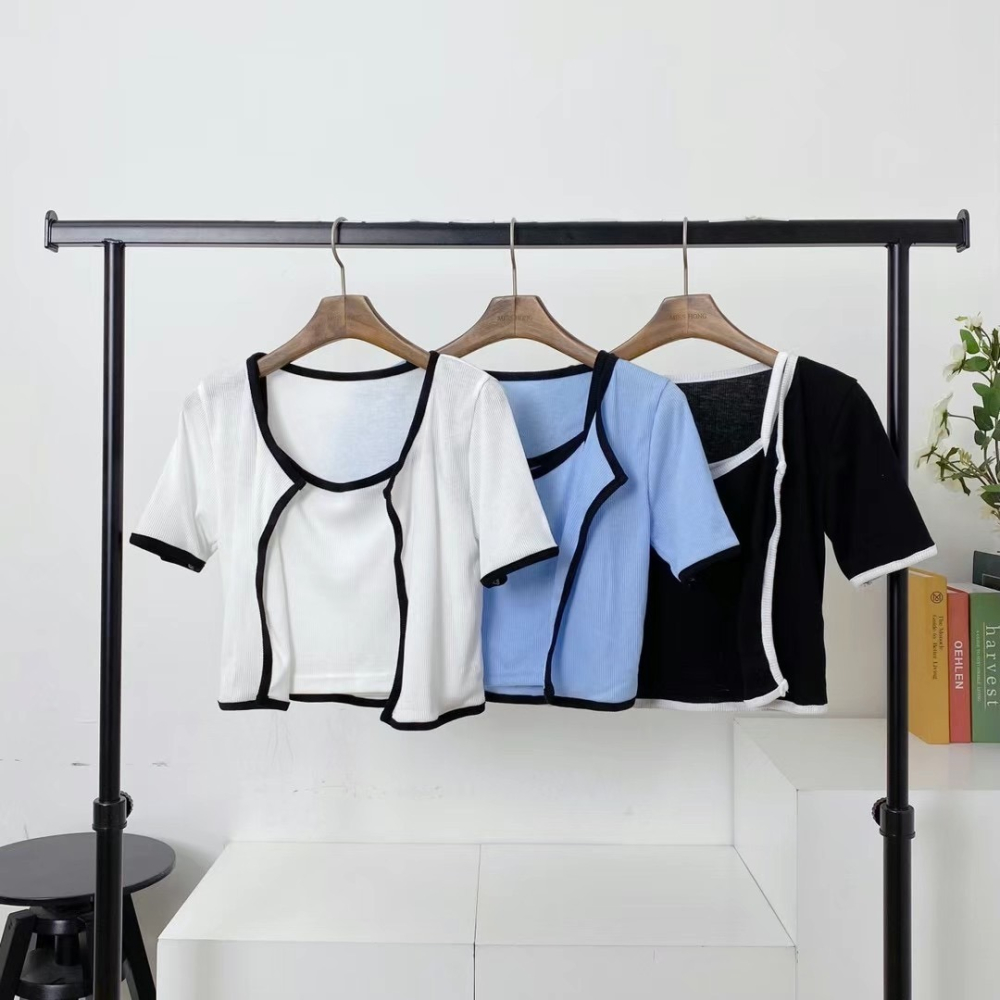 正韓🇰🇷兩件撞邊上衣SET-細節圖7