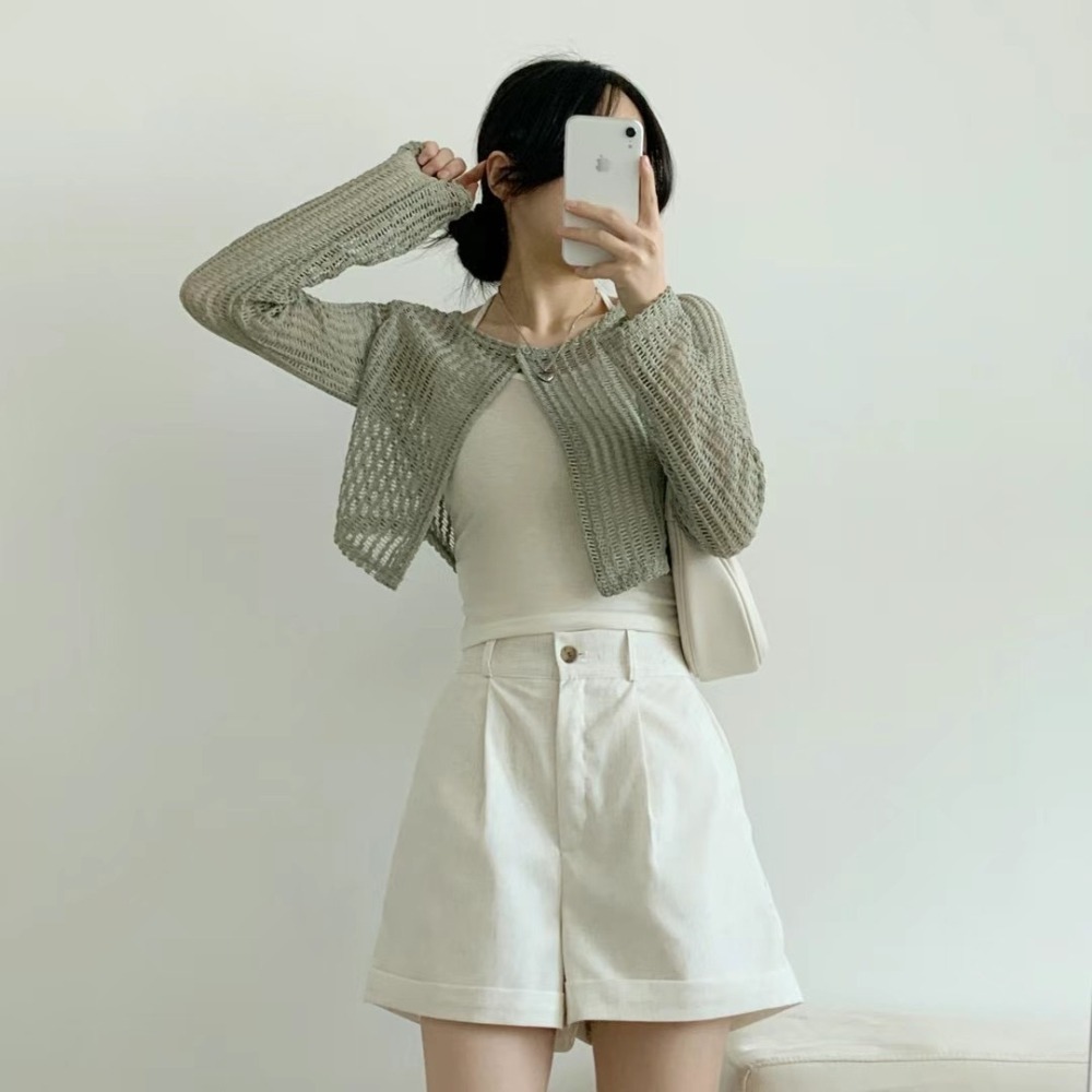 正韓🇰🇷網格罩衫背心SET-細節圖2