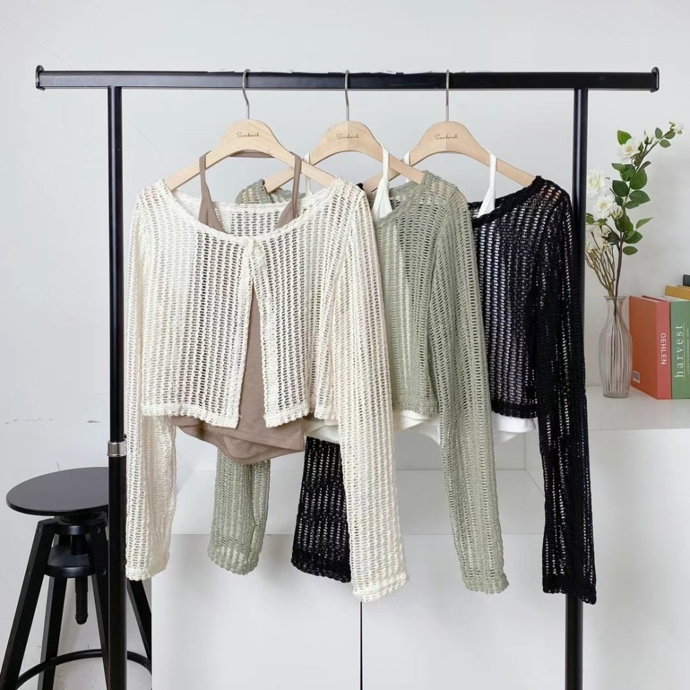 正韓🇰🇷網格罩衫背心SET-細節圖6