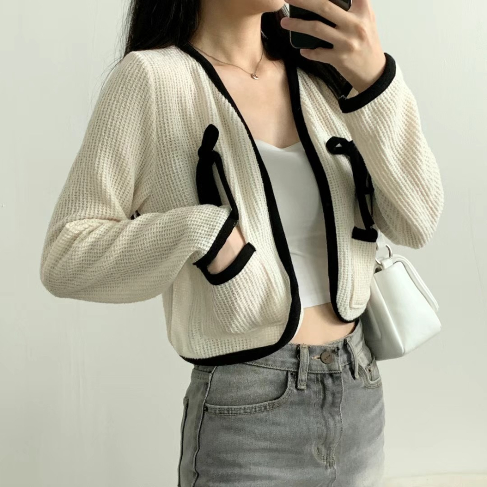 正韓🇰🇷清新口袋針織外-細節圖4