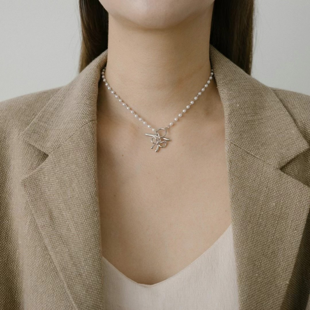 正韓🇰🇷珍結點‧純銀珍珠鍊-細節圖3