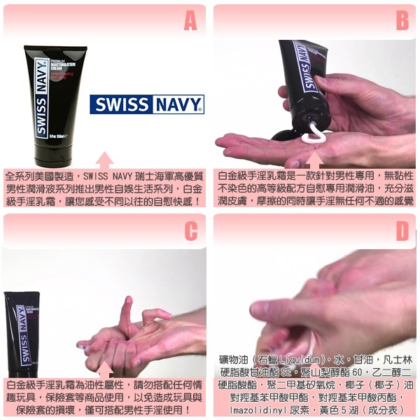 美國 SWISS NAVY 瑞士海軍白金級手淫乳霜 Premium Masturbation Cream 打手槍潤滑油-細節圖3