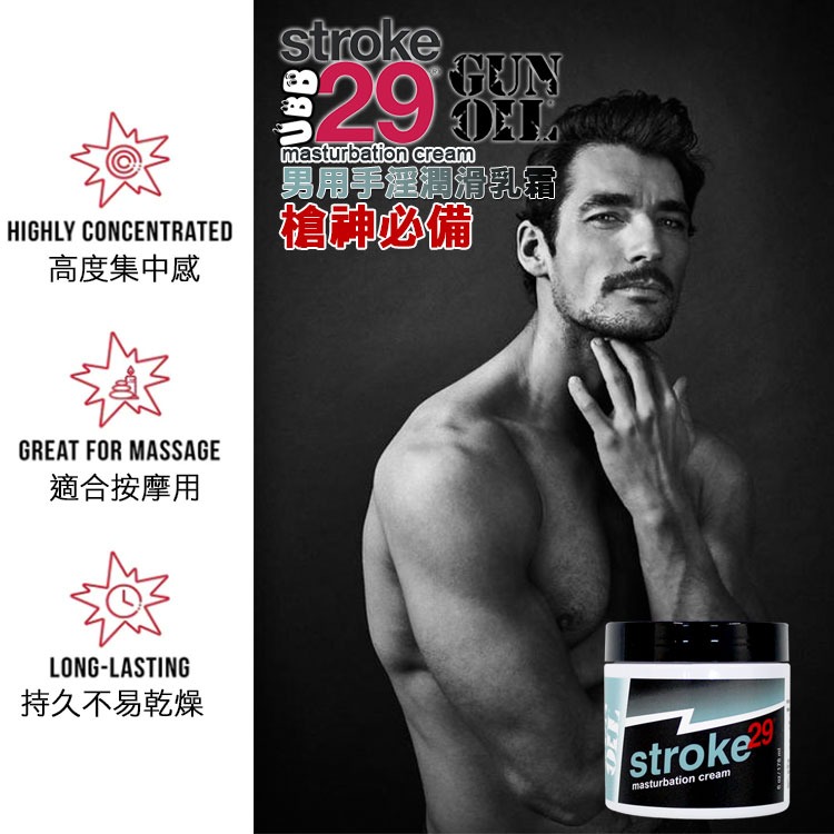 美國 GUN OIL STROKE 29男用手淫潤滑乳霜 MASTURBATION CREAM 6oz 打手槍必備-細節圖4