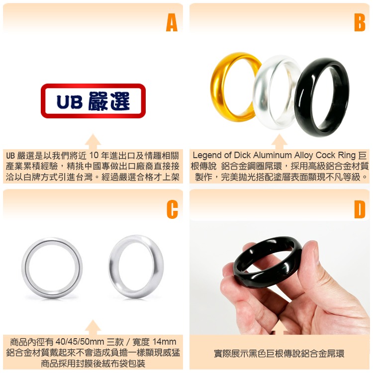 巨根傳說鋁合金鋼圈屌環 LEGEND OF DICK ALUMINUM ALLOY COCK RING 猛男標配-細節圖3