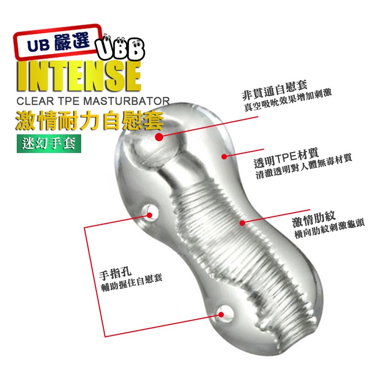激情耐力自慰套 INTENSE CLEAR TPE MASTURBATOR 耐力與精力 自慰器飛機杯打手槍-規格圖1