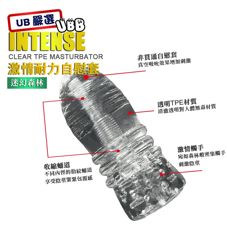激情耐力自慰套 INTENSE CLEAR TPE MASTURBATOR 耐力與精力 自慰器飛機杯打手槍-規格圖3