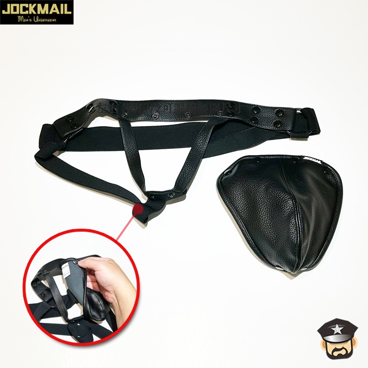 JOCKMAIL 風騷 拆卸式仿皮革後空提臀褲 JM264 COQUETTISH LOW RISE JOCKSTRAP-細節圖7