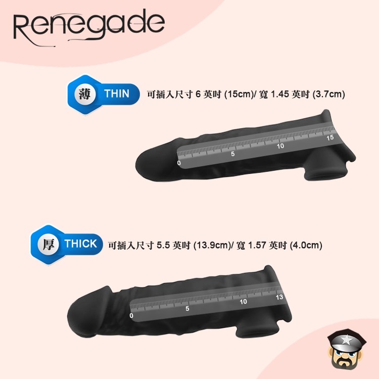 美國 NS NOVELTIES 安尼克斯 液態矽膠加長加粗套 RENEGADE ANNEX SHEATH 屌套 老二套-細節圖2
