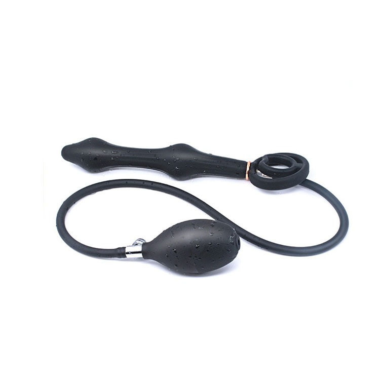 聰明雙響砲 充氣式撞球矽膠肛塞 INLATABLE PLUG WITH METAL BALLS INSIDE 調教御用-細節圖2