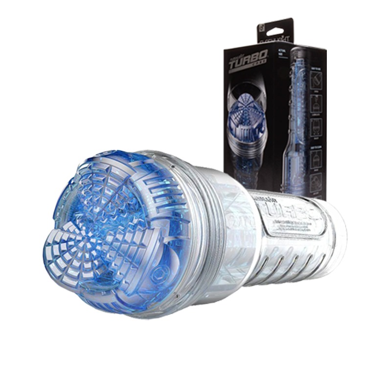 美國 FLESHLIGHT 藍晶渦輪自慰器 TURBO BLUE ICE MASTURBATOR 飛機杯 緊緻深喉口交-細節圖2