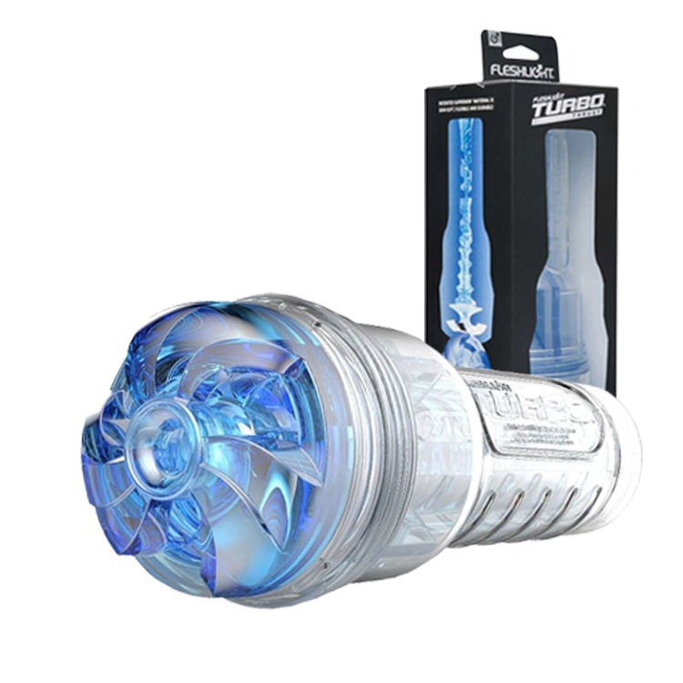 美國 FLESHLIGHT 藍晶渦輪自慰器 TURBO BLUE ICE MASTURBATOR 飛機杯 緊緻深喉口交-細節圖3