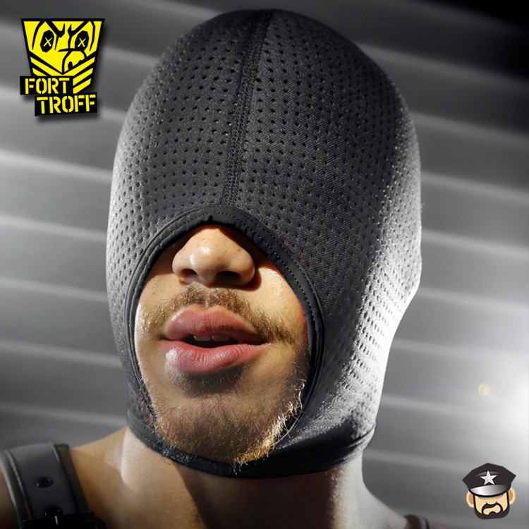 美國 FORT TROFF 性愛解放調教專用頭套 BLACK OPS HOOD 大開口設計舒適貼合 適合BDSM調教-細節圖3