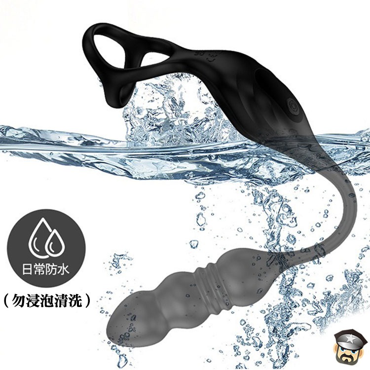 前後雙響 紅外線遙控 震動+抽插矽膠屌環肛塞按摩器 VIBRATING ANAL PLUG C-RING-細節圖5