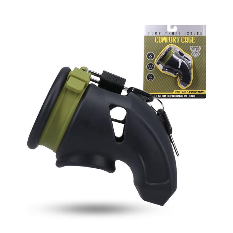 美國 FORT TROFF 奴性養成計畫 舒適j矽膠男用貞操鎖 CUMFORT CHASTITY CAGE 4段調節鬆緊-細節圖2