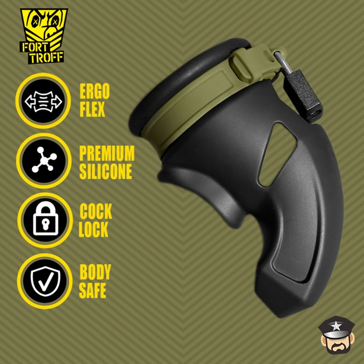 美國 FORT TROFF 奴性養成計畫 舒適j矽膠男用貞操鎖 CUMFORT CHASTITY CAGE 4段調節鬆緊-細節圖3