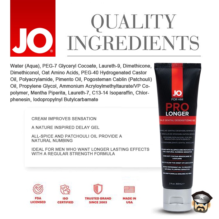 美國 SYSTEM JO 天然植物持久配方 男士武凍桃凝膠 PRO LONGER PENIS GEL 2oz 持久緩射-細節圖5