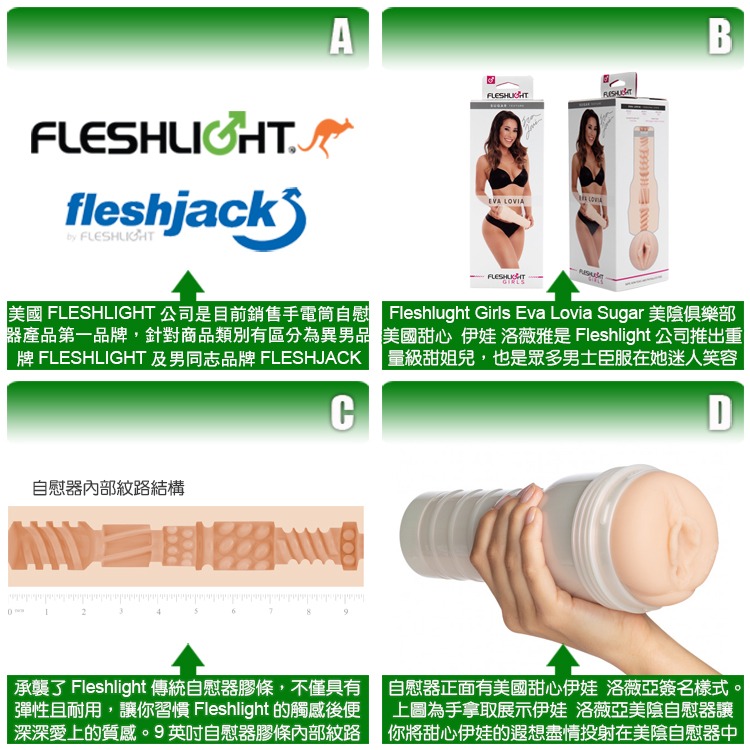美國 FLESHLIGHT GIRLS 美陰俱樂部 伊娃 洛薇雅美陰自慰器 EVA LOVIA SUGAR 鄰家女孩-細節圖3