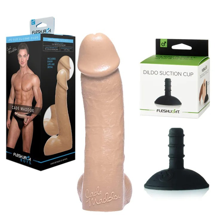 美國 FLESHJACK 凱德 馬多克斯 9吋倒模擬真陽具 CADE MADDOX 9 INCH DILDO COCK-規格圖3