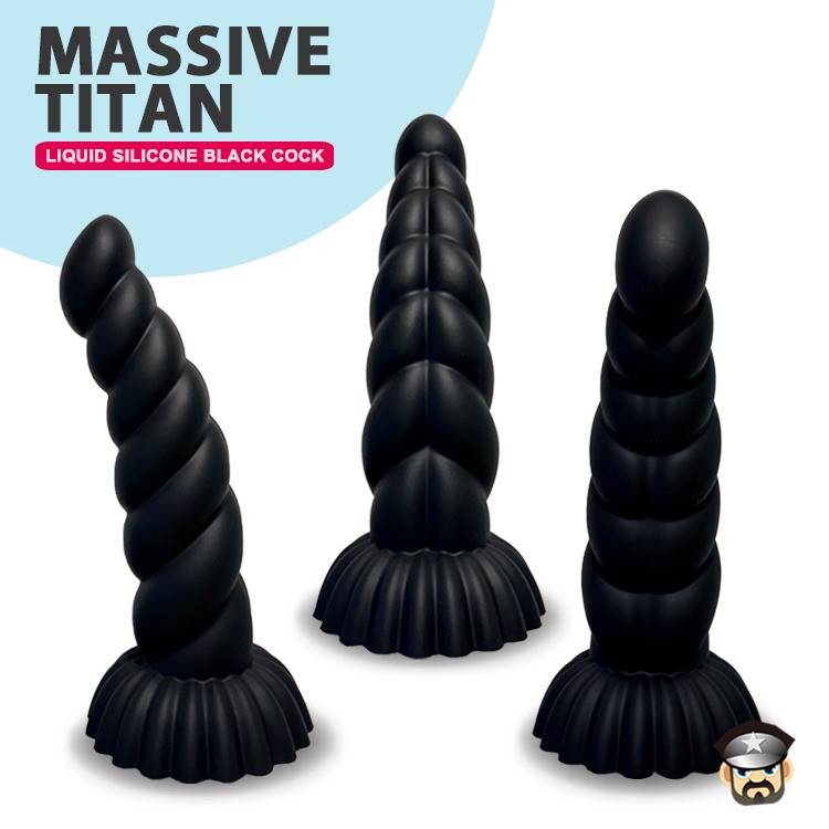 黑色巨根泰坦 14吋液態矽膠陽具龜頭塔 MASSIVE TITAN LIQUID SILICONE COCK-細節圖5