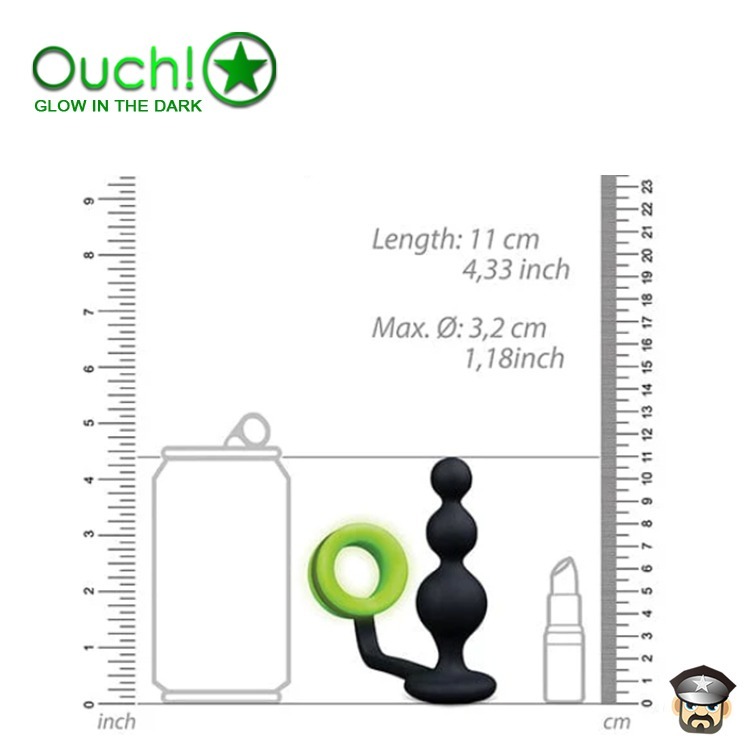 美國 SHOTS OUCH 淫光前後雙嗨 屌環肛塞 BUTT PLUG WITH COCK RING 雙重享受一觸即發-細節圖3