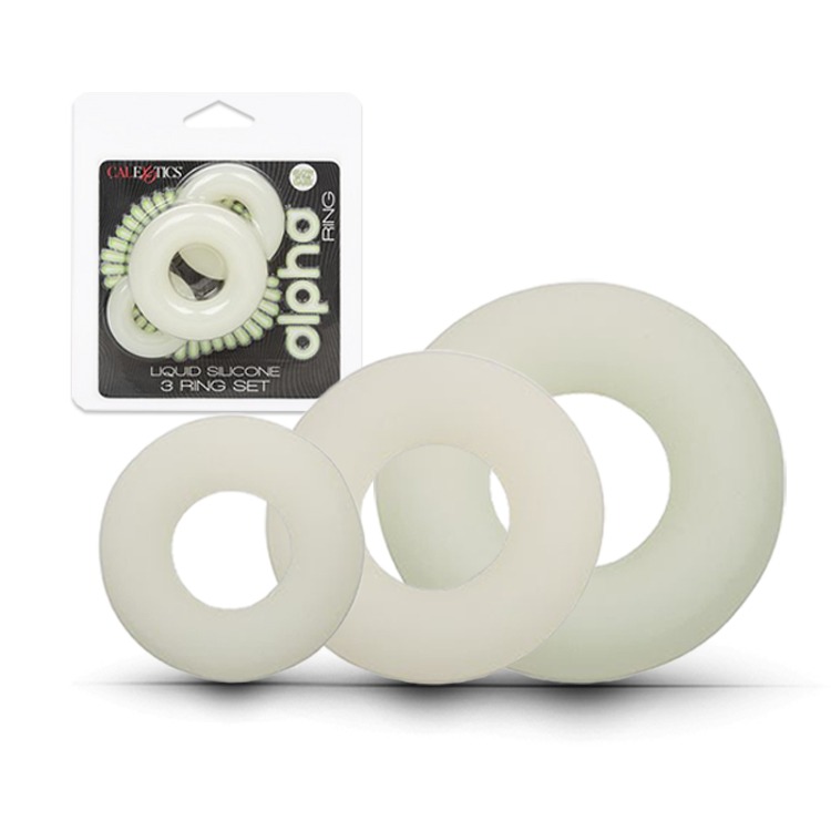 美國 CEN 阿爾法甜甜圈 夜光液態矽膠屌環 ALPHA COCK RING SET 頂級液態矽膠 持久舒適好穿戴-細節圖2