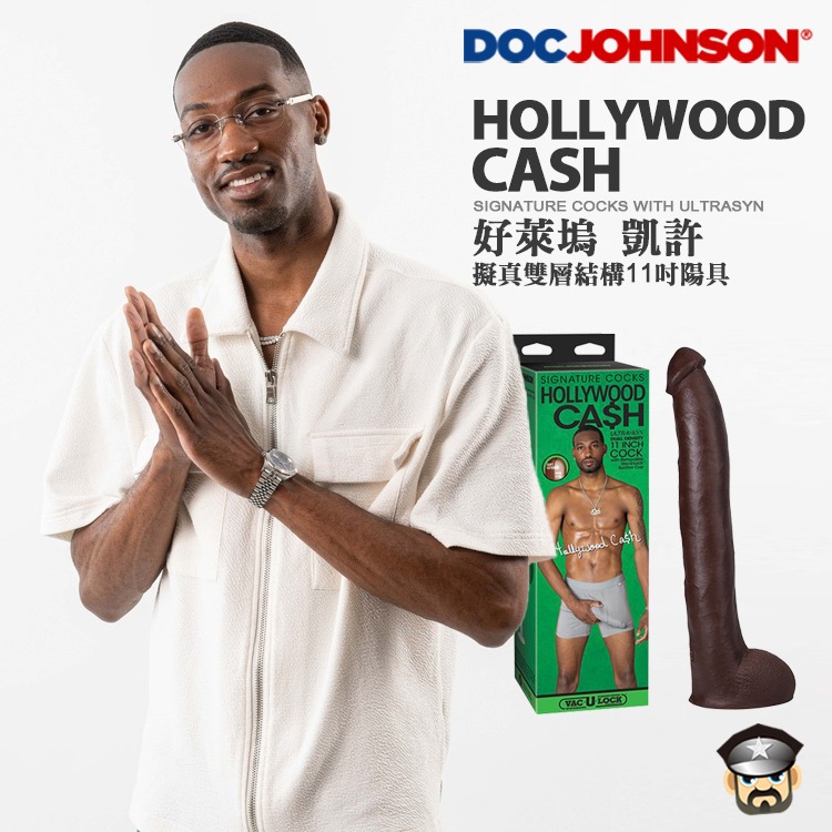 美國 DOC JOHNSON 好萊塢 凱許 擬真雙層結構11吋陽具 HOLLYWOOD CASH ULTRASKYN-細節圖7