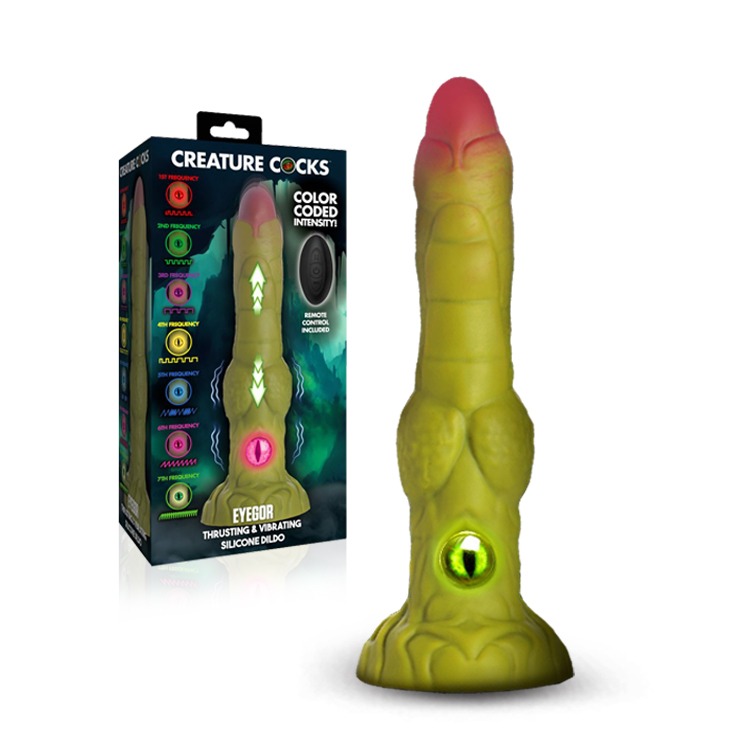 美國 CREATURE COCKS 異獸世界 魔眼艾格液態矽膠震動抽插陽具 EYEGOR THRUSTING 異次元愛-細節圖2