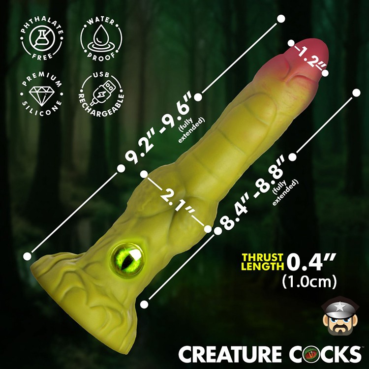 美國 CREATURE COCKS 異獸世界 魔眼艾格液態矽膠震動抽插陽具 EYEGOR THRUSTING 異次元愛-細節圖5