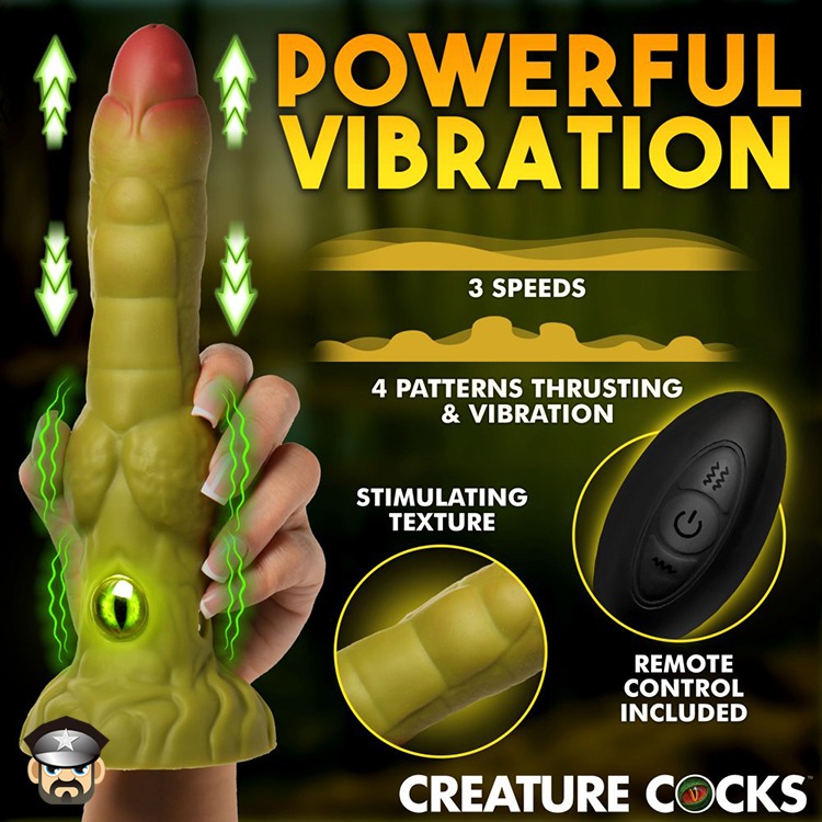 美國 CREATURE COCKS 異獸世界 魔眼艾格液態矽膠震動抽插陽具 EYEGOR THRUSTING 異次元愛-細節圖6