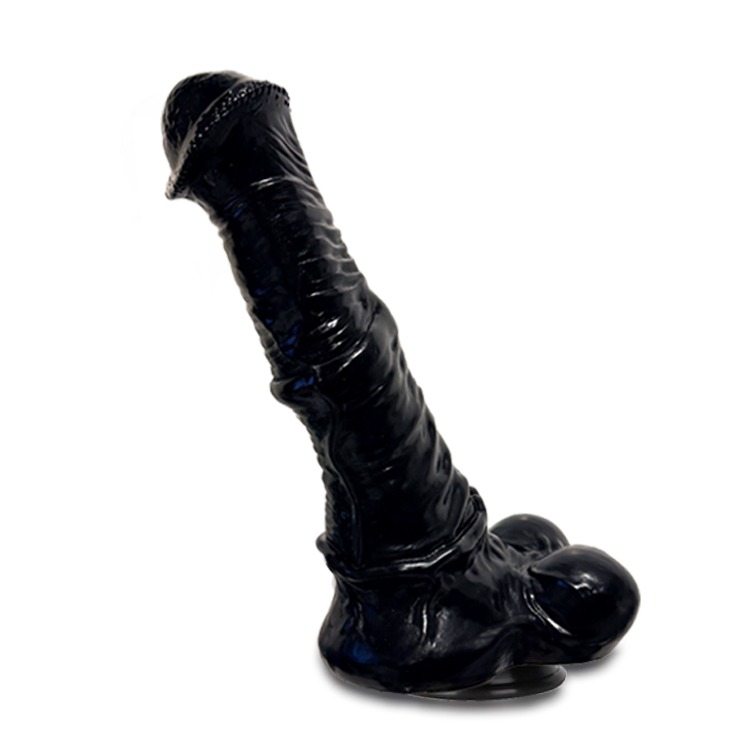 純種馬黑巨屌 液態矽膠馬屌造型陽具 BLACK STALLION DILDO WITH LIQUID SILICONE-細節圖2