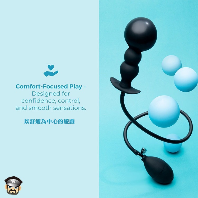 美國 B-VIBE 愛的膨脹 充氣肛塞 後庭擴張訓練 BEADED INFLATABLE ANAL PLUG 初階高階-細節圖8
