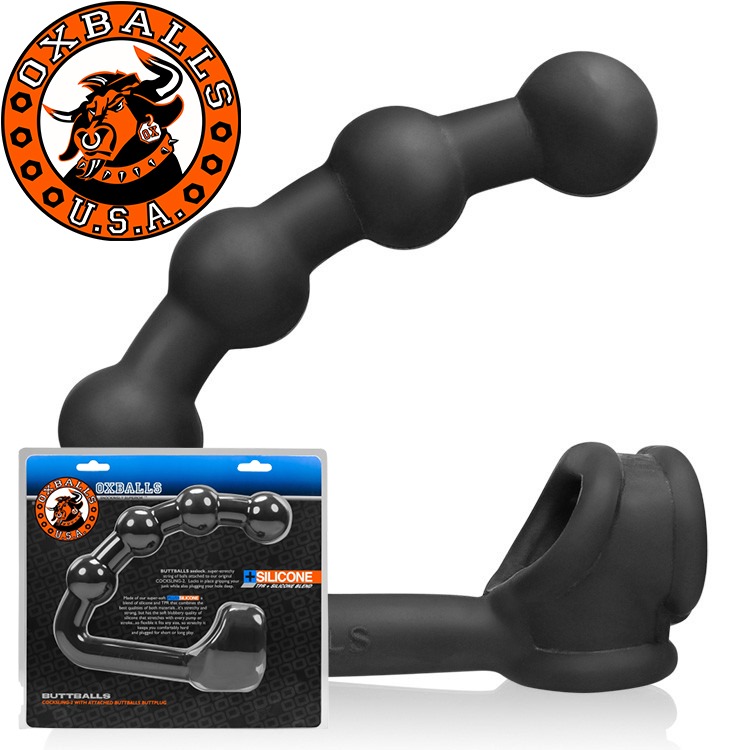 美國 OXBALLS 剽悍公牛 連珠炮前後双享樂 3D立體屌環肛塞 BUTTBALLS ASS-LOCK 陽具環 OX-細節圖2