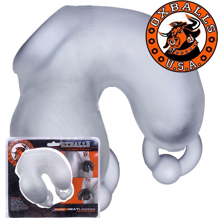美國 OXBALLS 剽悍公牛 肉蒲團貞操套 陰莖睪丸束縛套 MEATLOCKER CHASTITY COCKRING-規格圖1