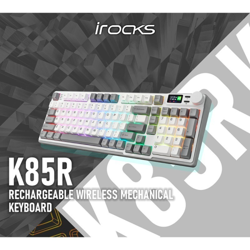 [ 總騏科技] 艾芮克 iRocks K85R 冰晶白 雙模無線機械式 GATERON熱插拔 2.4G/USB-C
