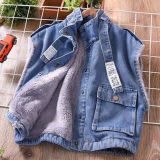 歐美風春秋季兒童百搭休閒連帽方領牛仔背心/男童潮款百搭連帽背心-規格圖10