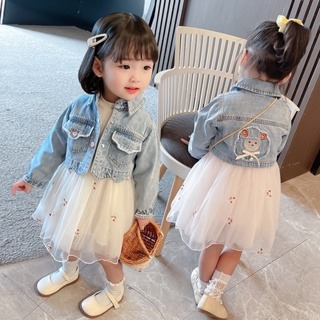 韓版冬季嬰幼兒連衣紗裙加牛仔外套2件組/女童可愛風蓬連衣裙/女童紗裙套裝-規格圖9
