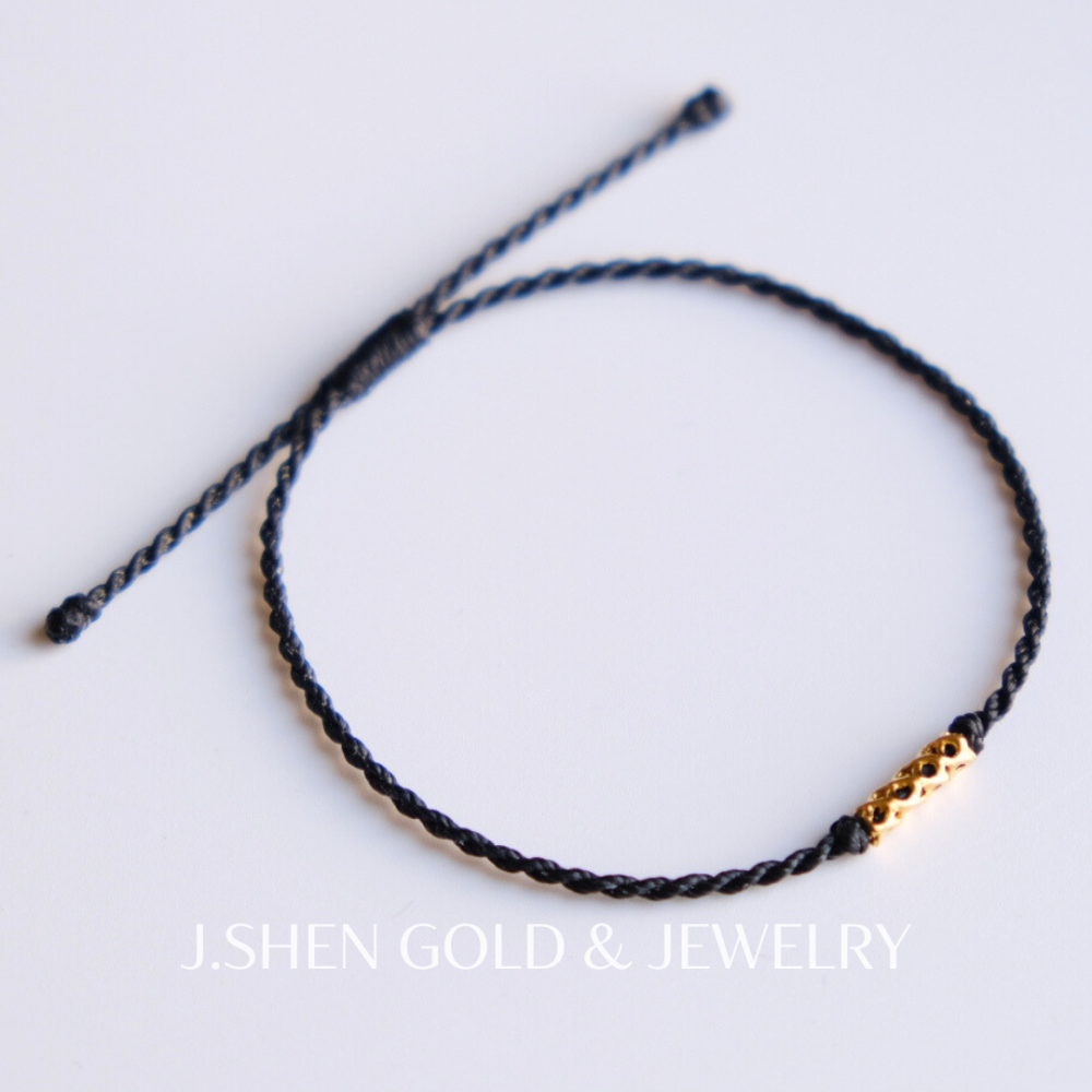 黃金鏤空手鍊 黃金手鍊 女生手鍊 男生手鍊 女生黃金手鍊 男生黃金手鍊 蠟繩手鍊 手鍊 黃金蕾絲手鍊 純金金飾 禮物-細節圖2