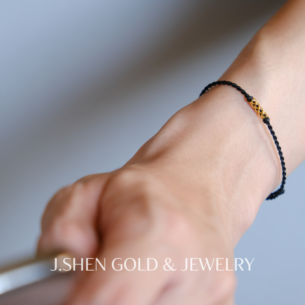 黃金鏤空手鍊 黃金手鍊 女生手鍊 男生手鍊 女生黃金手鍊 男生黃金手鍊 蠟繩手鍊 手鍊 黃金蕾絲手鍊 純金金飾 禮物-細節圖5