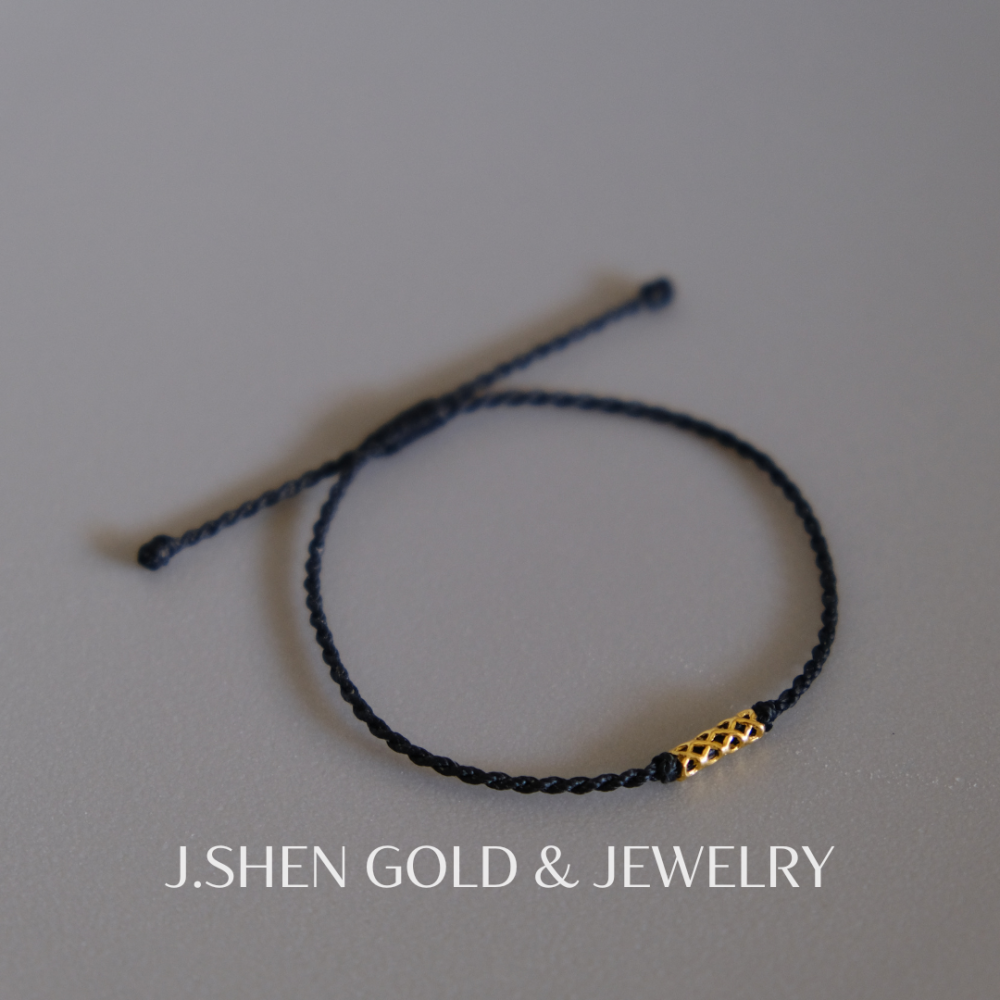 黃金鏤空手鍊 黃金手鍊 女生手鍊 男生手鍊 女生黃金手鍊 男生黃金手鍊 蠟繩手鍊 手鍊 黃金蕾絲手鍊 純金金飾 禮物-細節圖6