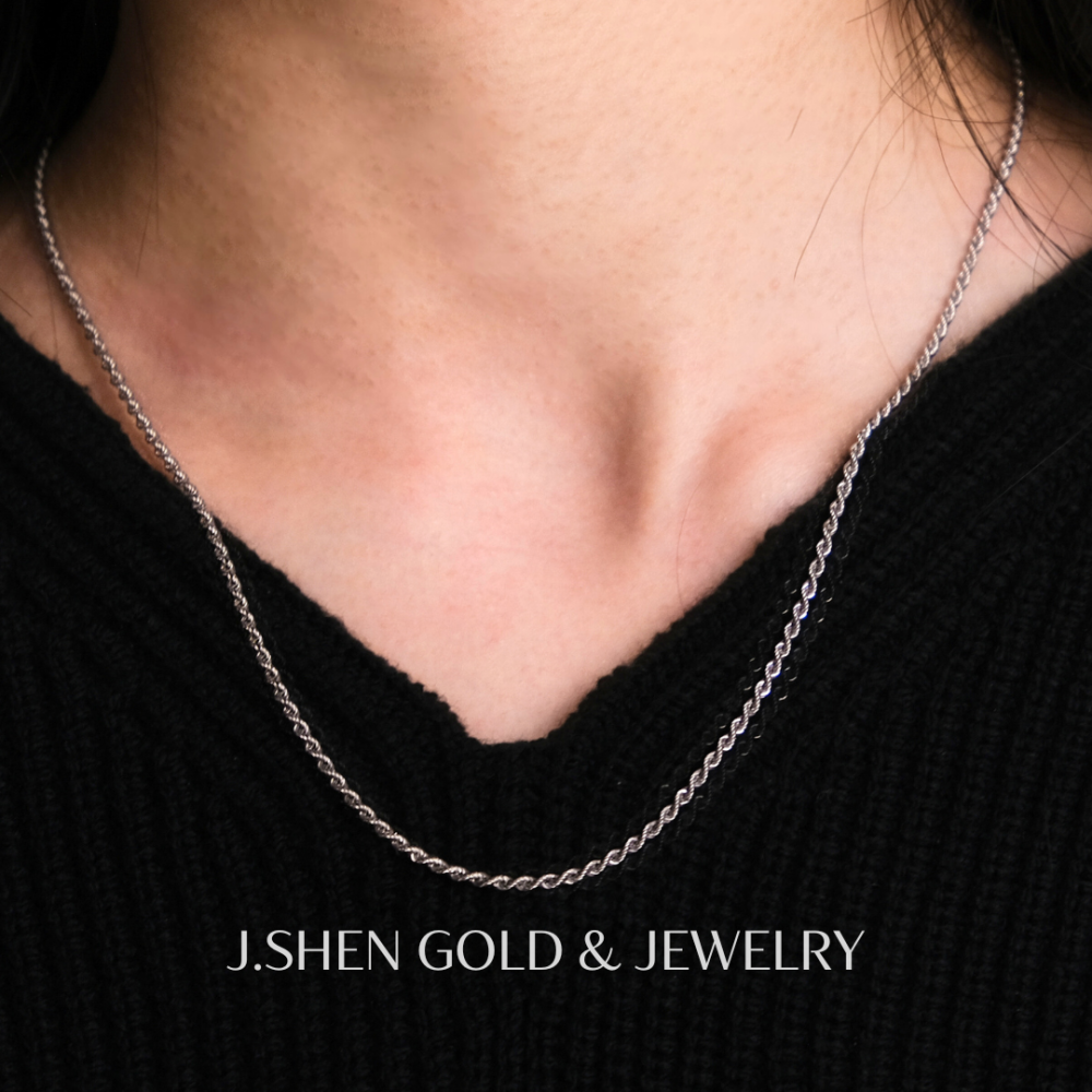 Tidal Twist白金麻花潮旋項鍊 白金項鍊 白金麻花項鍊 鉑金項鍊 白金飾品 禮物-細節圖4