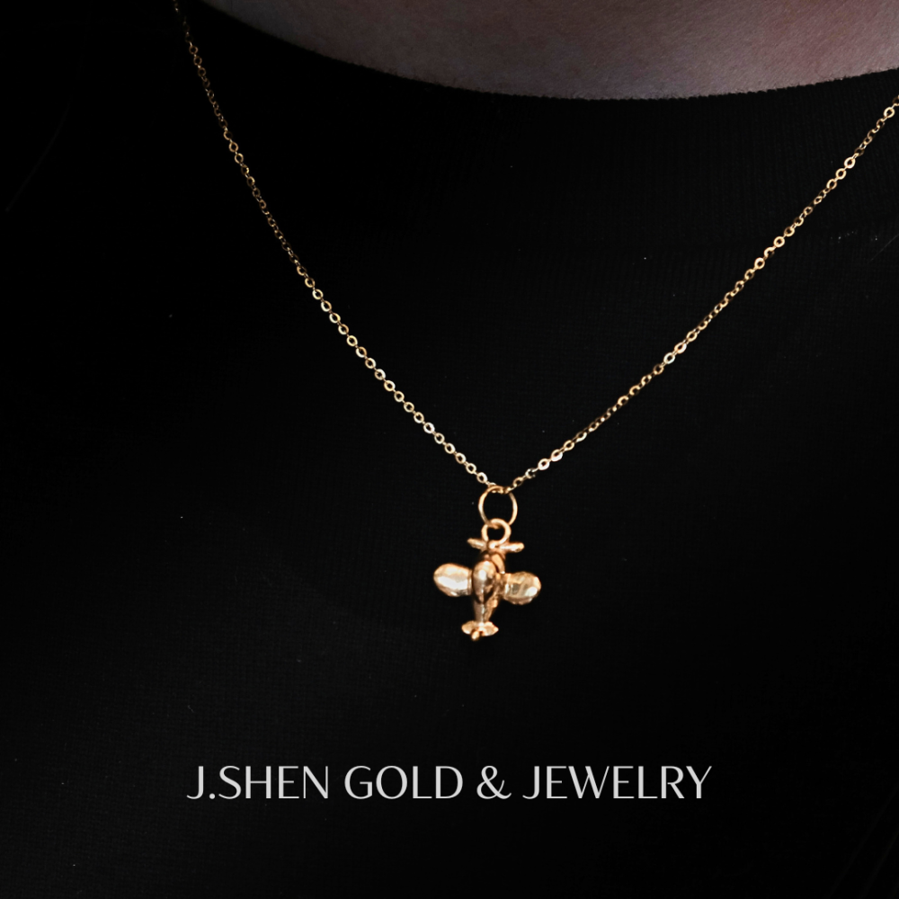 黃金小飛機墜飾 黃金墜子 黃金墜飾 小飛機墜飾 飛機造型墜子 飛機墜子 禮物-細節圖2