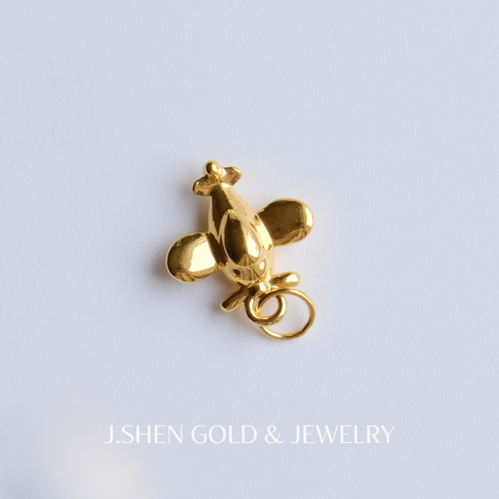 黃金小飛機墜飾 黃金墜子 黃金墜飾 小飛機墜飾 飛機造型墜子 飛機墜子 禮物-細節圖3