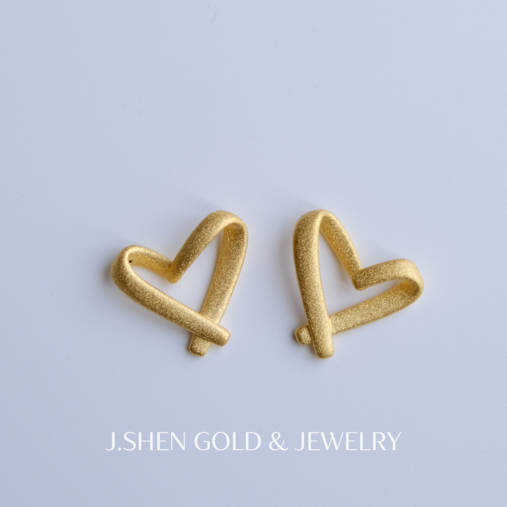 黃金鑽沙愛心墜飾 黃金愛心墜子 黃金愛心墜飾 黃金墜子 愛心墜子 情人節禮物 禮物-細節圖2