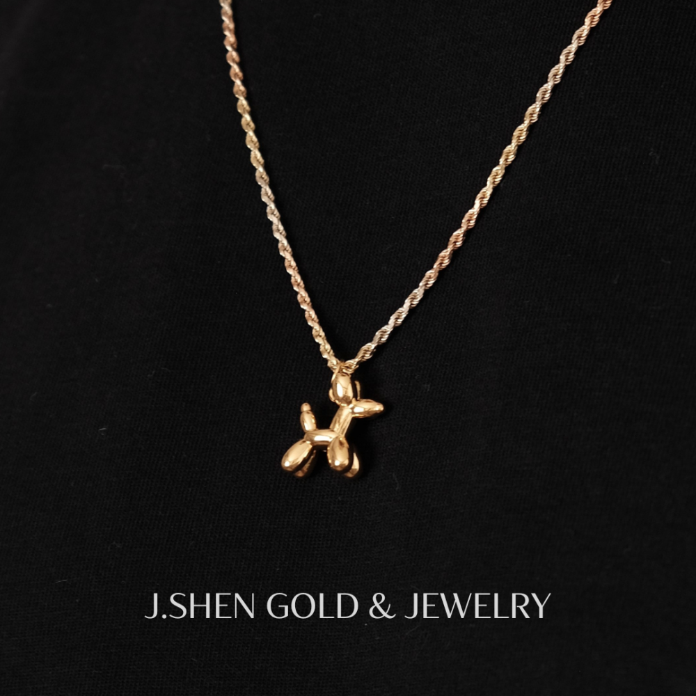 氣球造型黃金貴賓狗 好運旺旺招財法寶 經典氣球造型 黃金墜子 純金墜子 黃金墜飾 寵物造型墜飾 狗狗造型墜子 黃金禮品-細節圖2