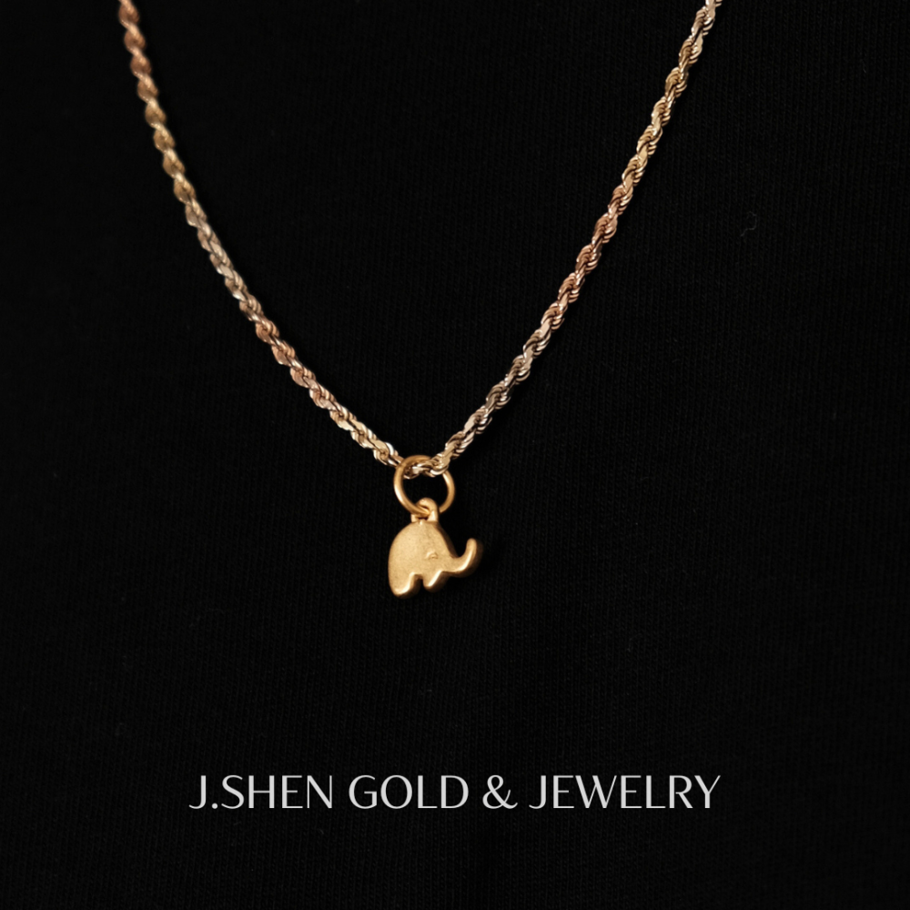 黃金瞇瞇眼小象墜飾 黃金墜子 黃金墜飾 小象墜飾 大象造型墜子 大象墜子 黃金禮品 禮物-細節圖2